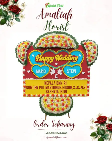 Papan Bunga Pernikahan Kertobanyon